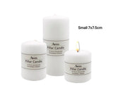 Umbrellas & Sunshades: bulk 48 Unscented White Pillar Candle 7cm
