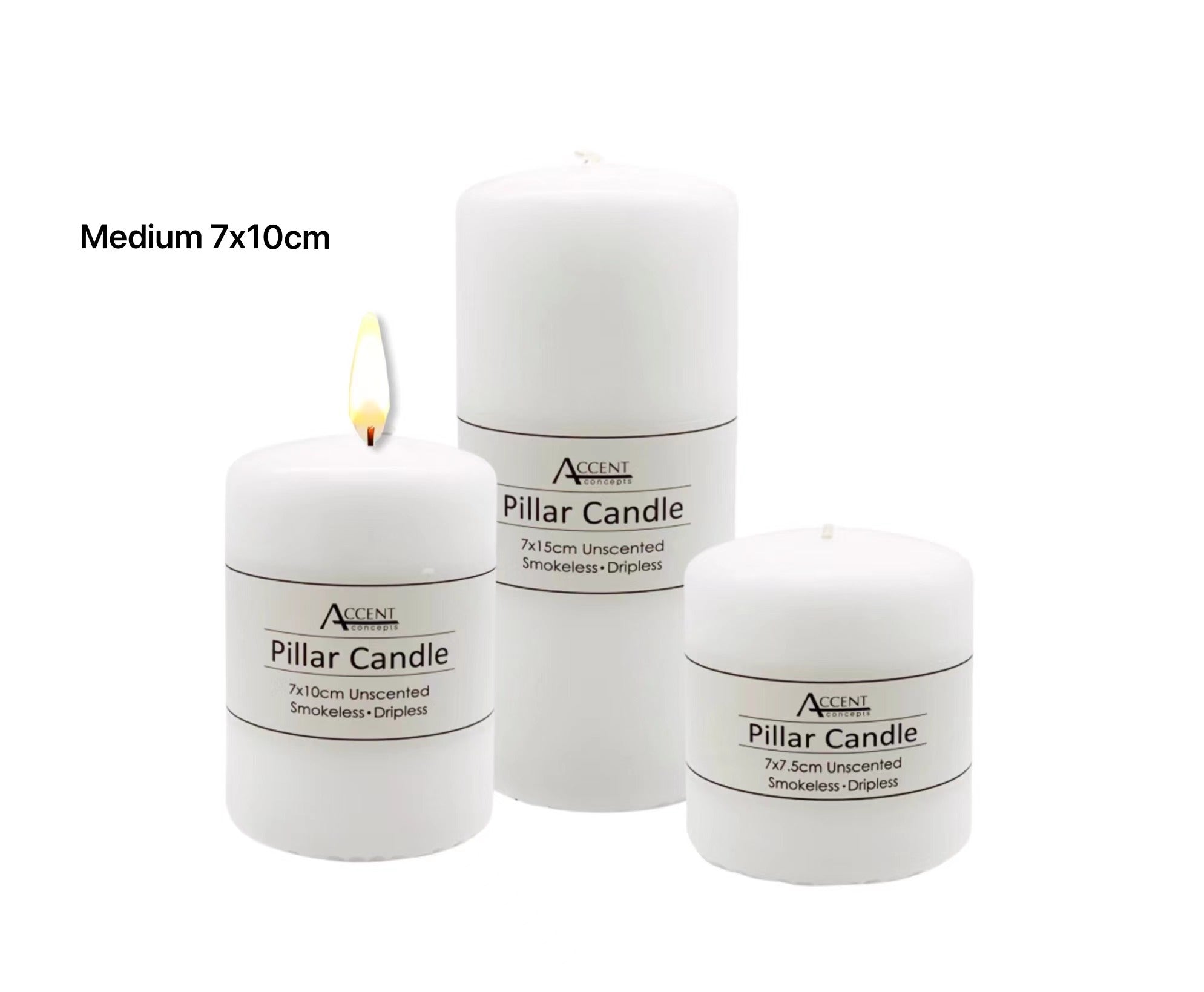 Umbrellas & Sunshades: bulk 36 Unscented White Pillar Candle Tapered 10cm