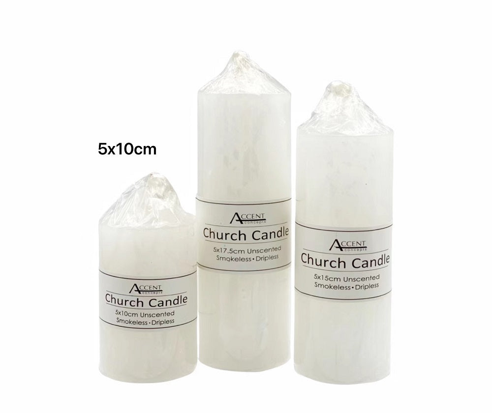 Umbrellas & Sunshades: bulk 36 Unscented White Church Candle 150G 10cm