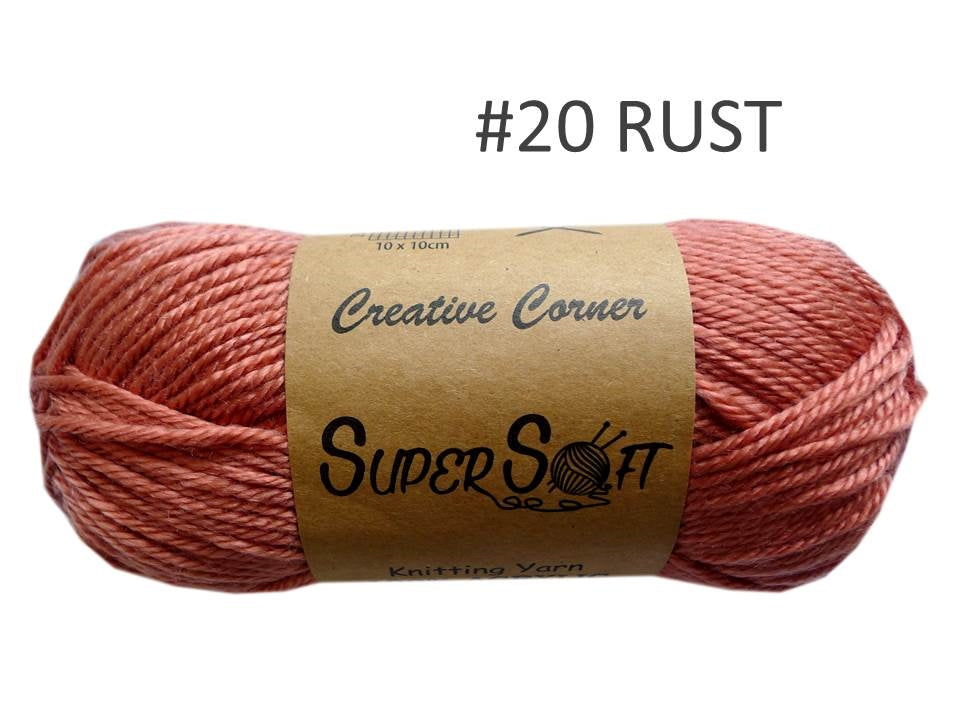Men's Knitwear & Sweaters: bulk 12 Rust Super Soft Knitting Yarn 100% Acrylic