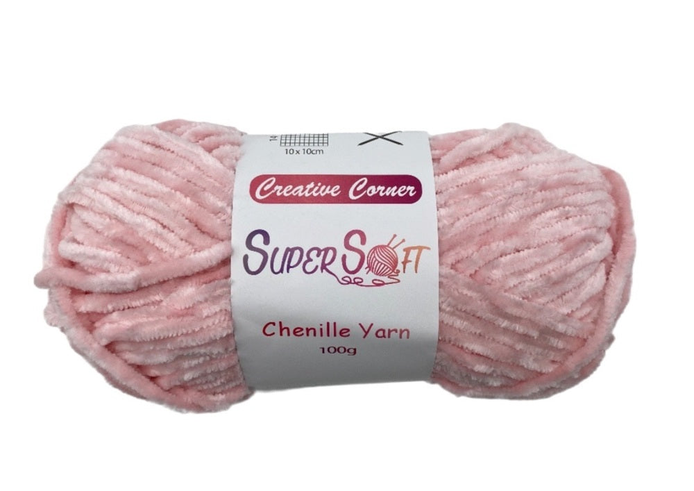 Blankets & Throws: bulk 12 Baby Pink Super Soft Chenille Yarn 100G