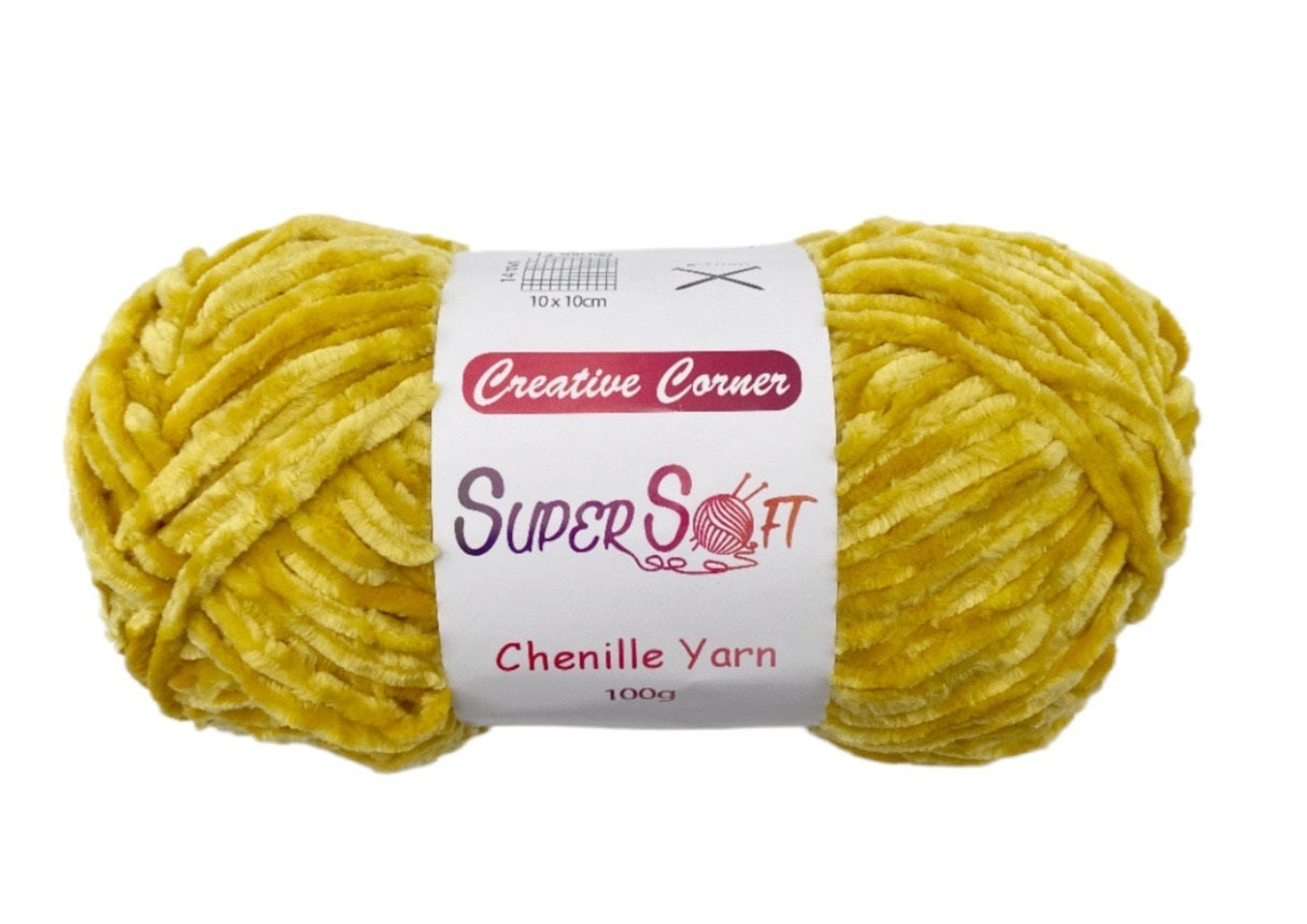 Beach Towels: bulk 12 Yellow Super Soft Chenille Yarn 100G