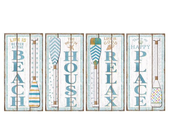 Set 4 Wall Hangning Beach Deco Assort 80cm