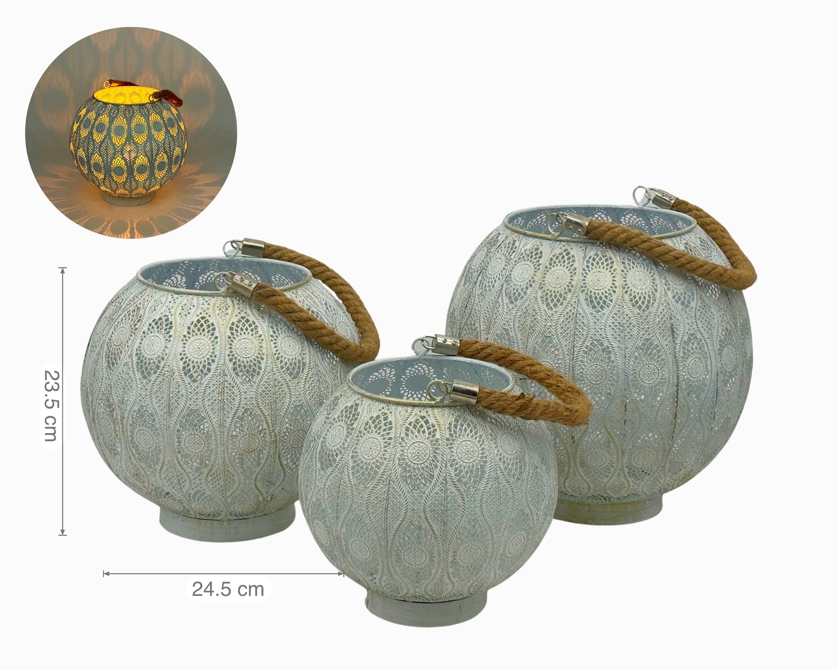 Facial Lotions & Moisturisers: White Wash Moroccan Lantern 24cm