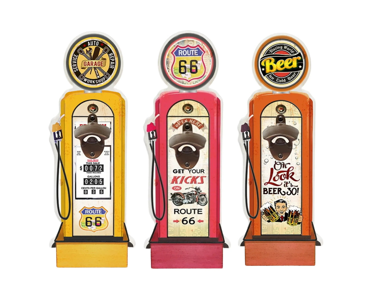 Metal & Mdf Bottle Opener 15x37.5cm 3 Asst