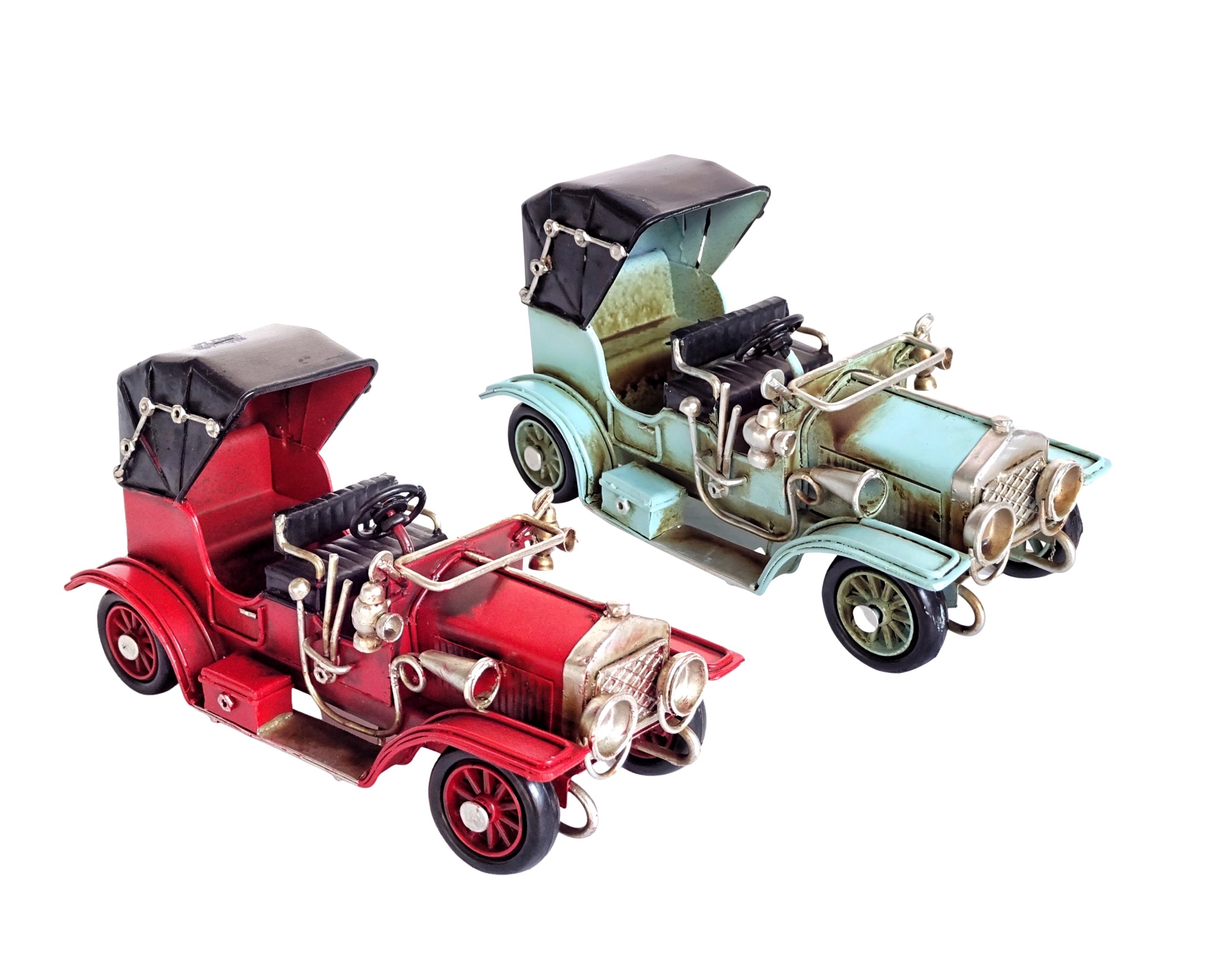 Automotive Decor: Set 2 Metal Car T Model Ford Look A Like 2 Assorted 16x8cm