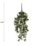 Artificial Hanging Plants: Hanging White Artificial Bougainvillea Plant UV Resistant 90cm