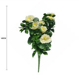 Party Supplies: Premium Artificial White Rose Bunch UV Resistant 45cm