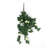 Artificial Hanging Plants: Hanging White Rose Stem UV Resistant 85cm