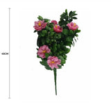 Party Supplies: Premium Artificial Pink Rose Bunch UV Resistant 45cm