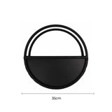Bathtubs: Premium Floating Half Moon / Semi Circle Metal Wall Planter | Onyx Black 35cm