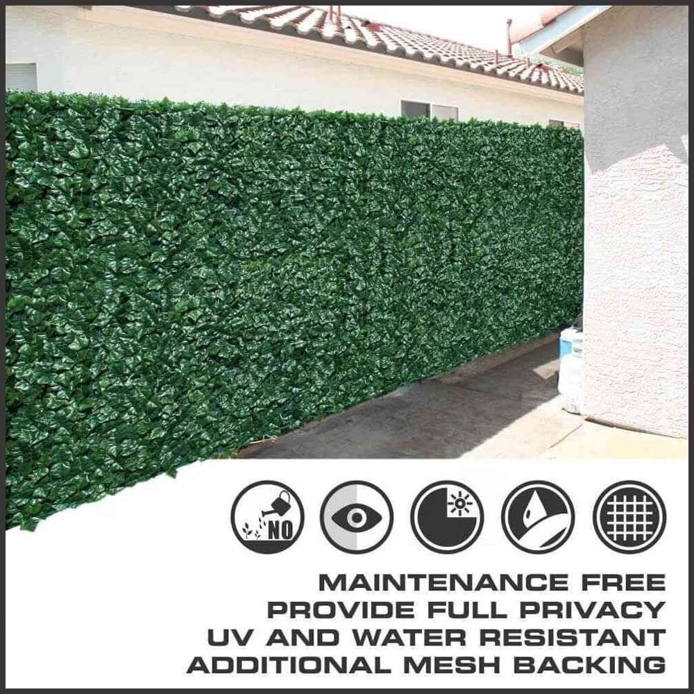Caravan Accessories: Artificial Ivy Leaf Hedging & Privacy Screen (Shade Cloth Backing Fake Ivy) 3m X 1m Roll