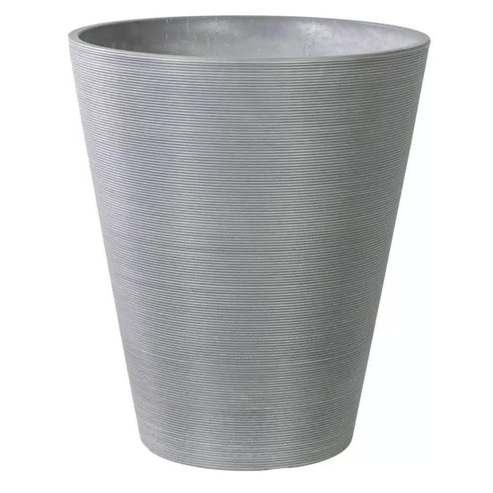 Garden Ornaments: Decorative Textured Round Grey Planter 47cm