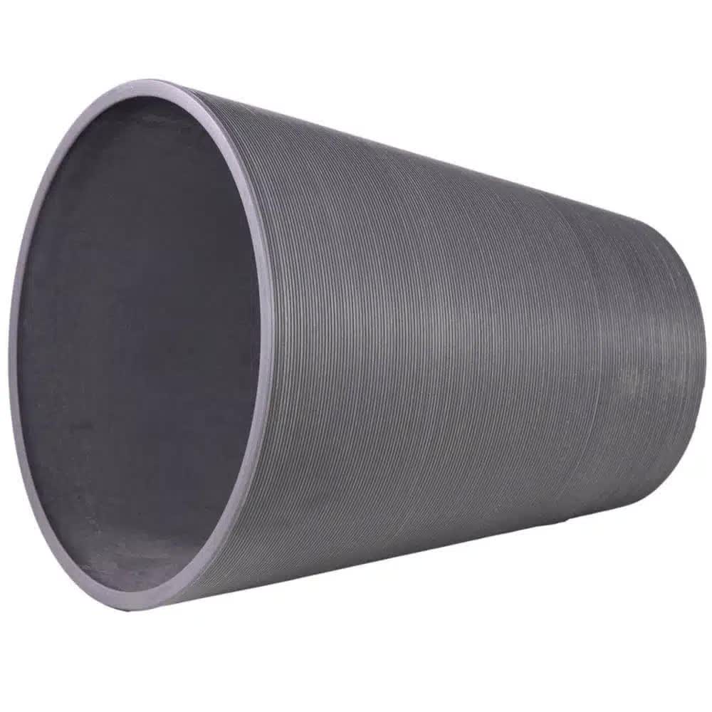 Garden Ornaments: Decorative Textured Round Grey Planter 47cm
