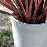 Garden Ornaments: Decorative Textured Round Grey Planter 47cm