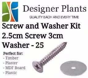 Clothing & Wardrobe Storage: Screw and Washer Kit (Timber and Plaster) - 25 Pack
