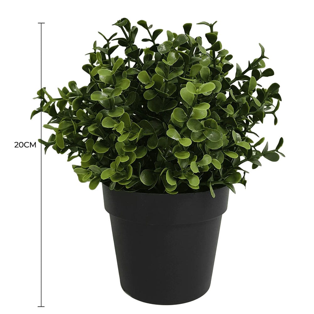 Artificial Trees: Small Potted Artificial Buxus Plant UV Resistant 20cm