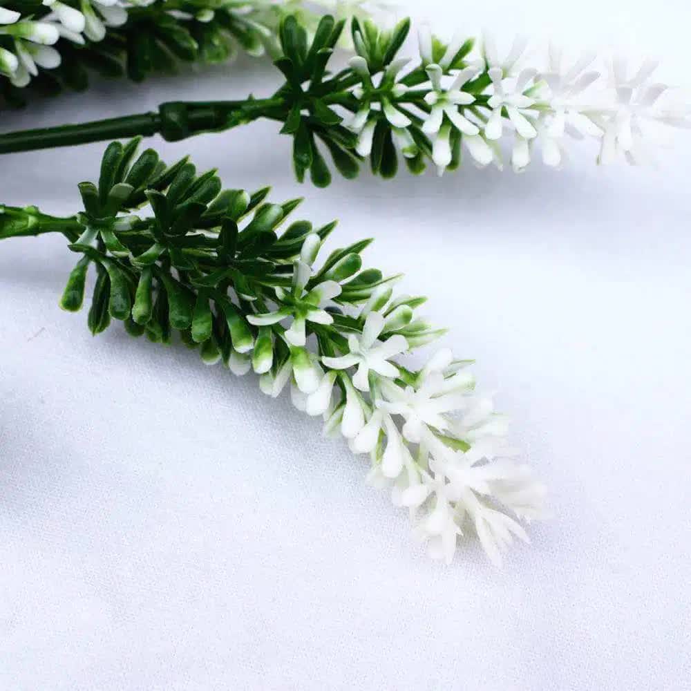 Massage Oils: Small White Artificial Lavender Stem UV Resistant 26cm