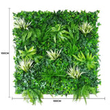 Artificial Wall Plants: White Grassy Greenery Vertical Garden / Green Wall UV Resistant 100cm x 100cm