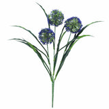 Artificial Trees: Lush Flowering Purple Hydrangea Stem 35cm UV Resistant