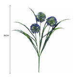 Artificial Trees: Lush Flowering Purple Hydrangea Stem 35cm UV Resistant