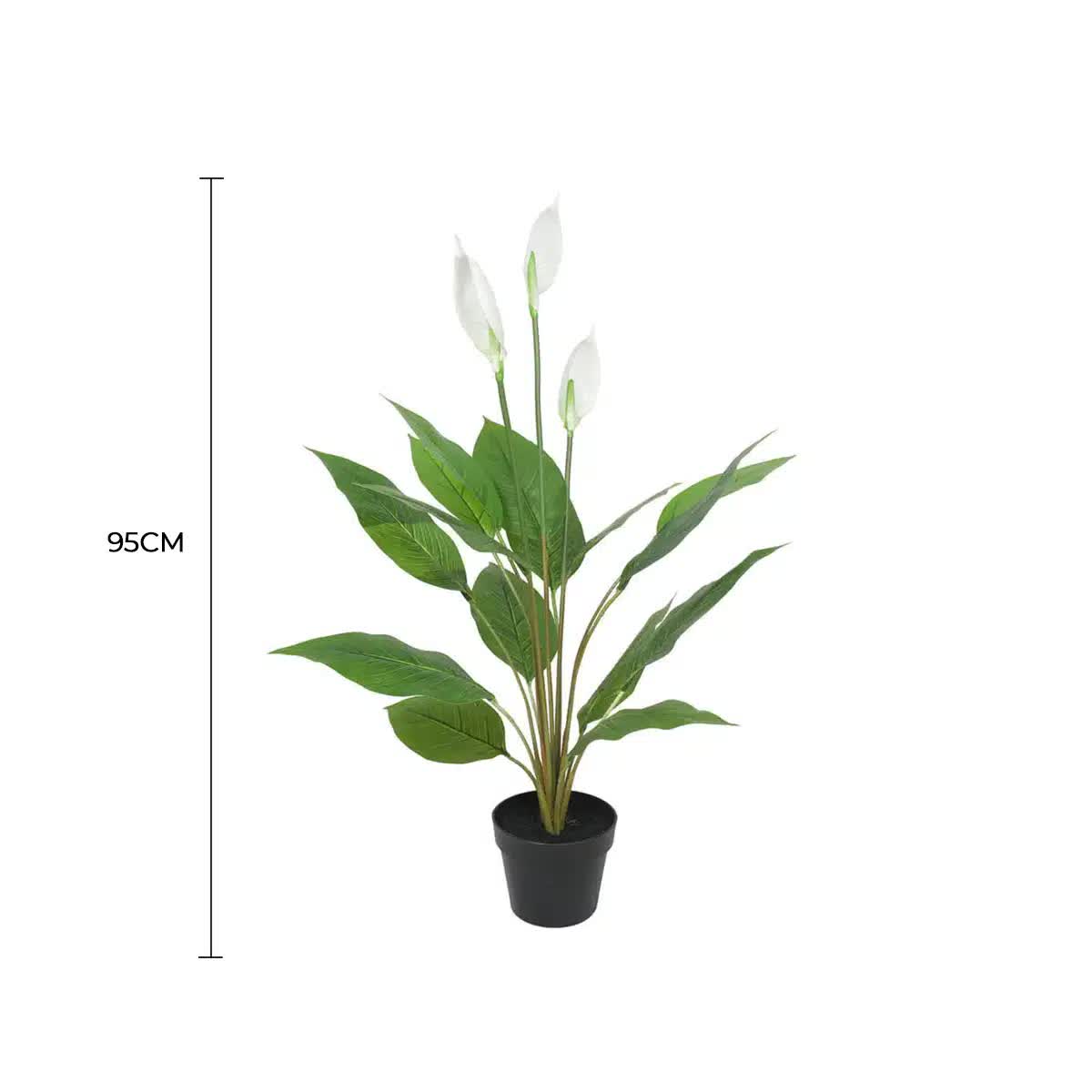 Artificial Flowering White Peace Lily / Calla Lily 95cm