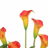 Wellness Accessories: Artificial Flowering White & Orange Peace Lily / Calla Lily Plant 50cm