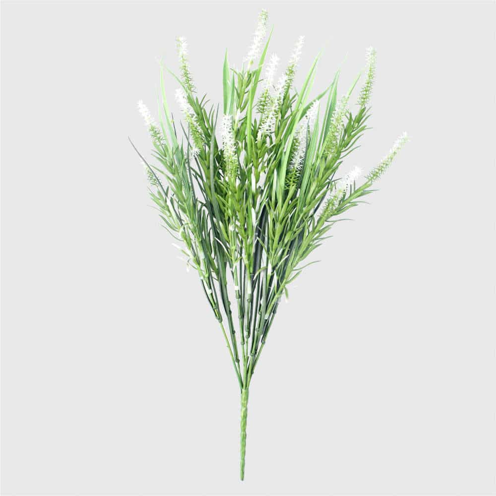 Artificial Hanging Plants: Long Artificial Lavender Stem (White) 50cm UV Resistant
