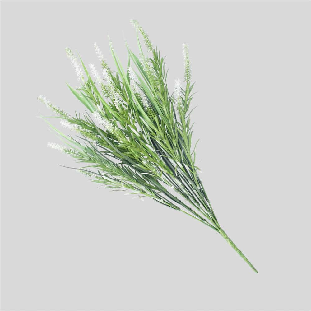 Artificial Hanging Plants: Long Artificial Lavender Stem (White) 50cm UV Resistant