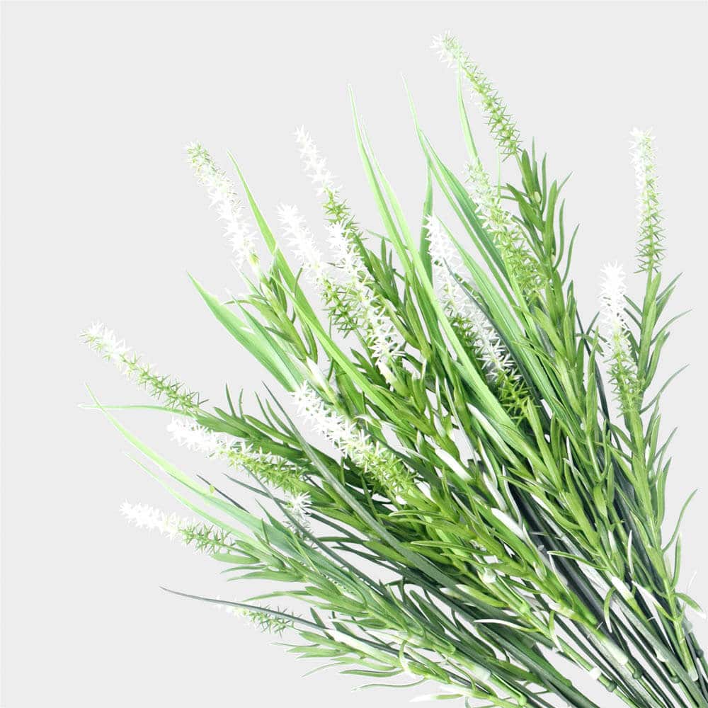 Artificial Hanging Plants: Long Artificial Lavender Stem (White) 50cm UV Resistant