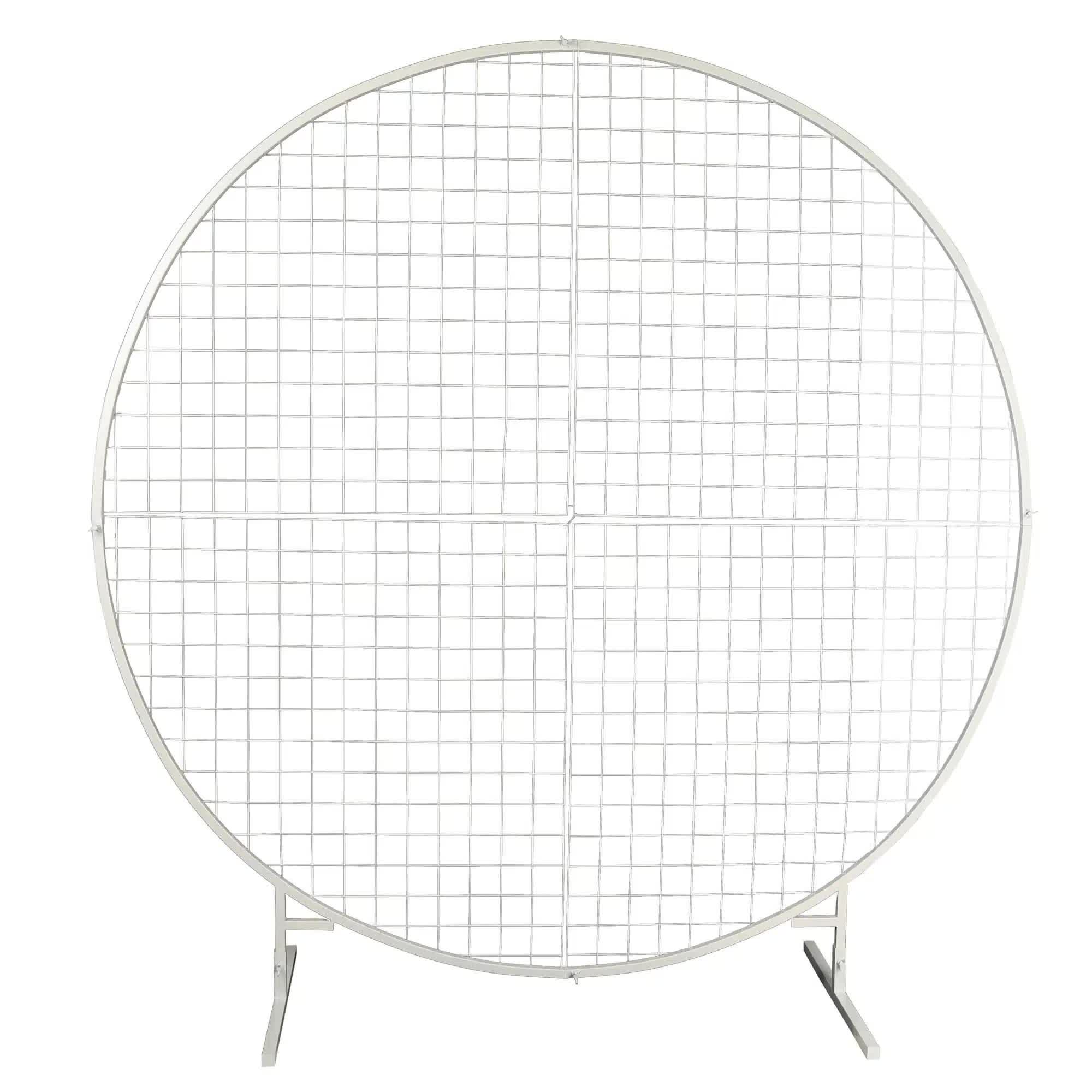 Garden Ornaments: Sturdy Circular Flower Wall / Event Stand 200cm Diameter (White Frame)