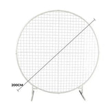Garden Ornaments: Sturdy Circular Flower Wall / Event Stand 200cm Diameter (White Frame)