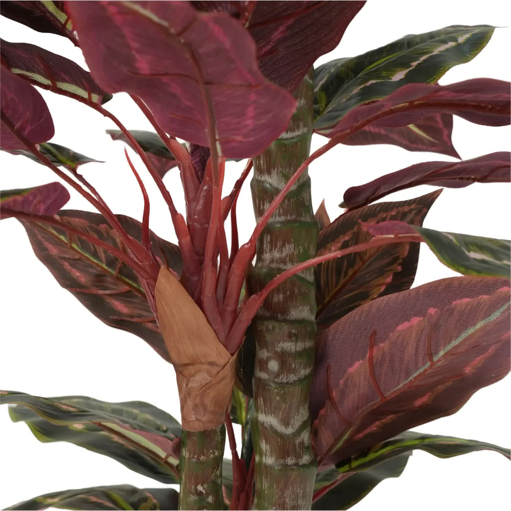 Artificial Hanging Plants: Artificial Wide Leaf Cordyline Plant 90cm