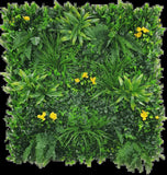 Artificial Hanging Plants: Yellow Rose Vertical Garden / Green Wall UV Resistant Sample