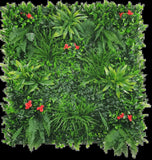 Garden Ornaments: Elegant Red Rose Vertical Garden / Green Wall UV Resistant 100cm x 100cm