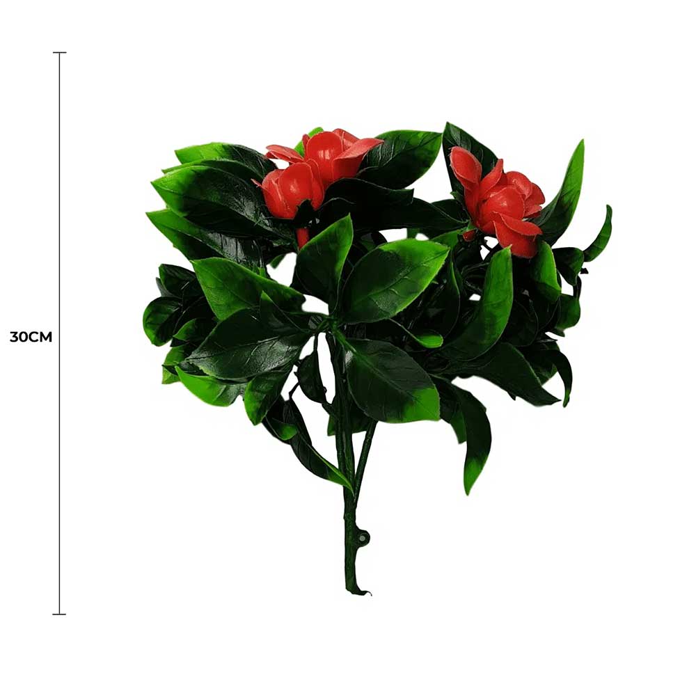 Party Supplies: Flowering Red Rose Stem UV Resistant 30cm