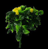 Artificial Hanging Plants: Flowering Yellow Rose Stem UV Resistant 30cm