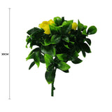 Artificial Hanging Plants: Flowering Yellow Rose Stem UV Resistant 30cm