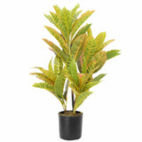 Household Insect Repellents: Artificial Potted Flaming Zebra (Codiaeum variegatum / crotons) 55cm