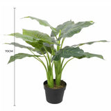 Artificial Trees: Artificial Potted Taro Plant / Elephant Ear 70cm