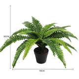 Artificial Potted Plants: Artificial Potted Natural Green Boston Fern (50cm high 70cm wide)