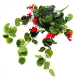 Wellness Accessories: Artificial Geranium Hanging Bush with Red Flowers 60cm