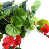 Wellness Accessories: Artificial Geranium Hanging Bush with Red Flowers 60cm