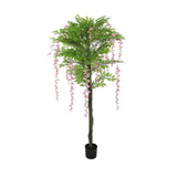 Wellness Accessories: Pink Flowering Artificial Wisteria 180cm