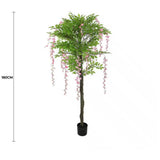 Wellness Accessories: Pink Flowering Artificial Wisteria 180cm