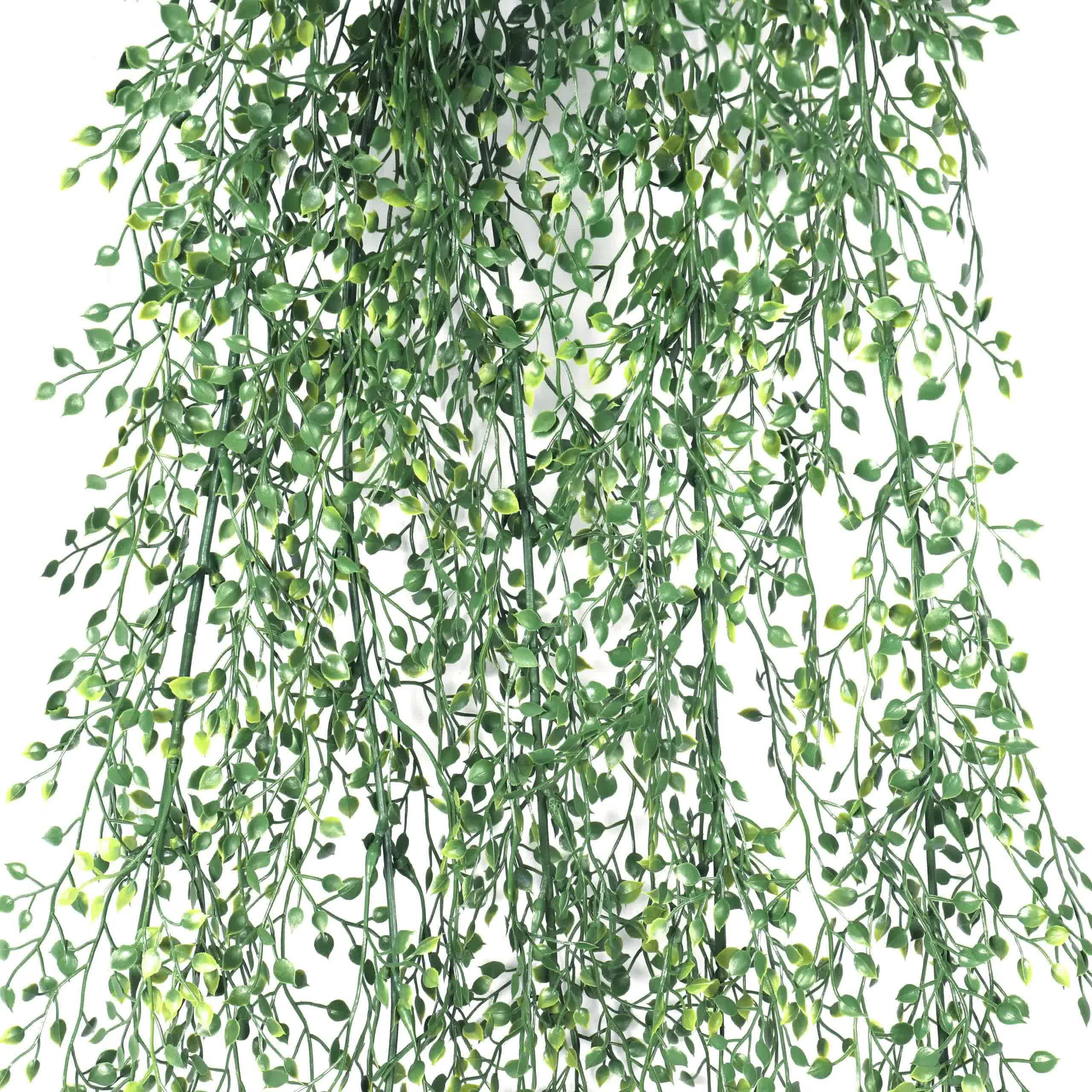 Artificial Hanging Plants: Artificial Hanging Jade Leaf Vine UV Resistant 90cm