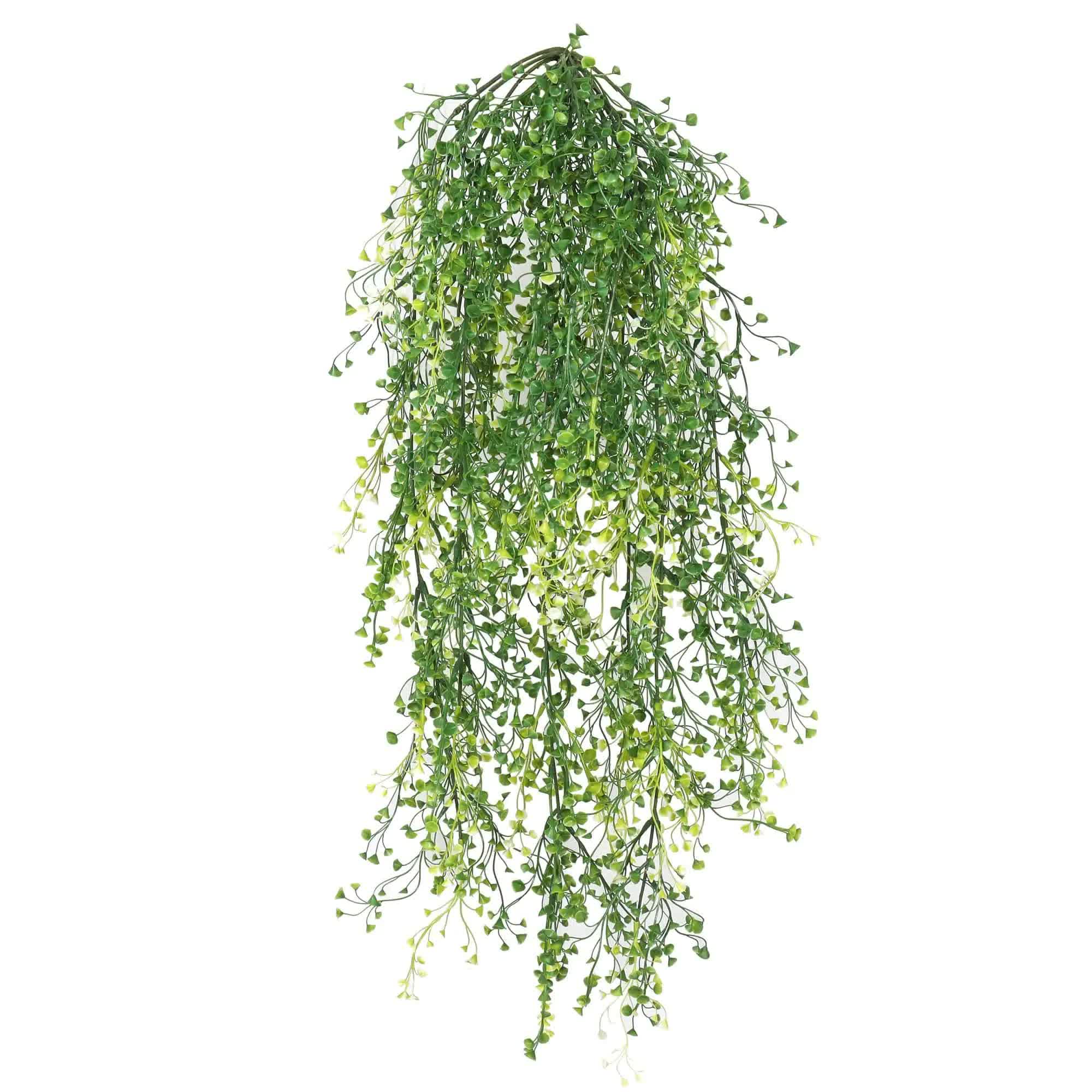 Artificial Hanging Plants: Artificial Hanging Plant (Mixed Green String of Pearls) UV Resistant 90cm