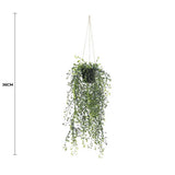 Artificial Hanging Plants: Artificial Hanging Pearls (Potted) 56cm UV Resistant