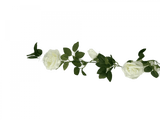 Christmas Wreaths & Garlands: Flowering White Artificial Rose Garland 190cm