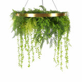 Artificial Hanging Plants: Imitation Gold Artificial Hanging Green Wall Disc 80cm (Limited Edition) UV Resistant Foliage